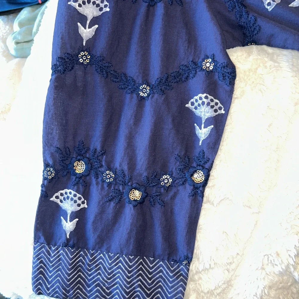 Oliphant Camden Navy Cinched Shirt Maxi Dress • Size M • SOLD OUT • NWOT - Picture 8 of 11